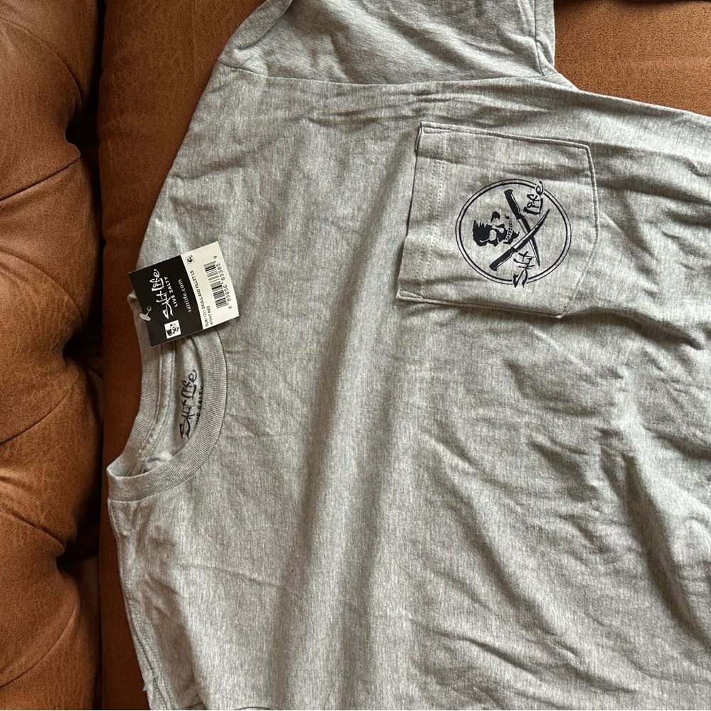 Salt Life Heather Gray Pocket Tee